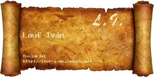 Lauf Iván névjegykártya